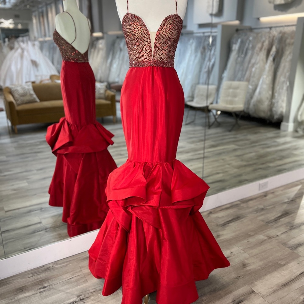 Sherri Hill Red and White Dress